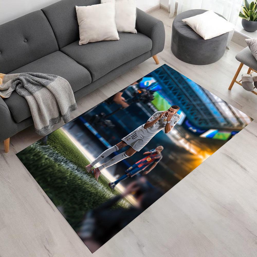 Star Player Kylian Mbappé Floor Mat Design for Outdoor Playrooms Game Room Entryway Antislip Carpet Anime Office Decor