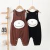 Winter Korean Style Corduroy Fleece-Lined Cartoon Overalls for 0-3 Years