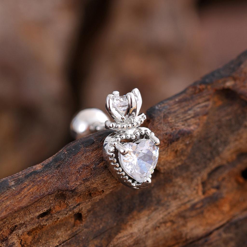 Набор из 10 серег для хряща средней части хеликса, трагуса, конха, 20G, гипоаллергенная хирургическая нержавеющая сталь, циркон, женские пирсинг-украшения