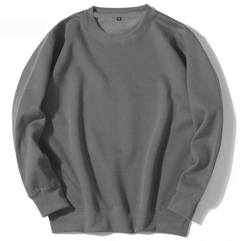 Осень Зима Новая Мужская Толстовка Повседневная Свободная Спортивная С Круглым Вырезом С Длинным Рукавом Однотонные Худи
