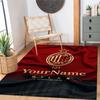 Ac Milan Personalized Text Area Rug Design for Living Rooms Balcony Playrooms Dining Room Anti-slip Rug Office home decor Best for Christmas
