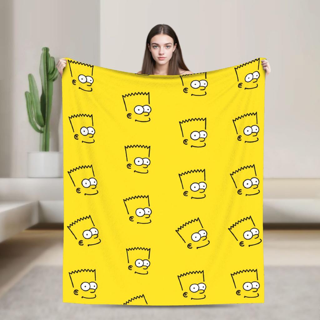 Blanket The S-Simpsons Travel Office Flannel Bedding Throws For Couch Chair Super Warm Design Bedspread Birthday Present