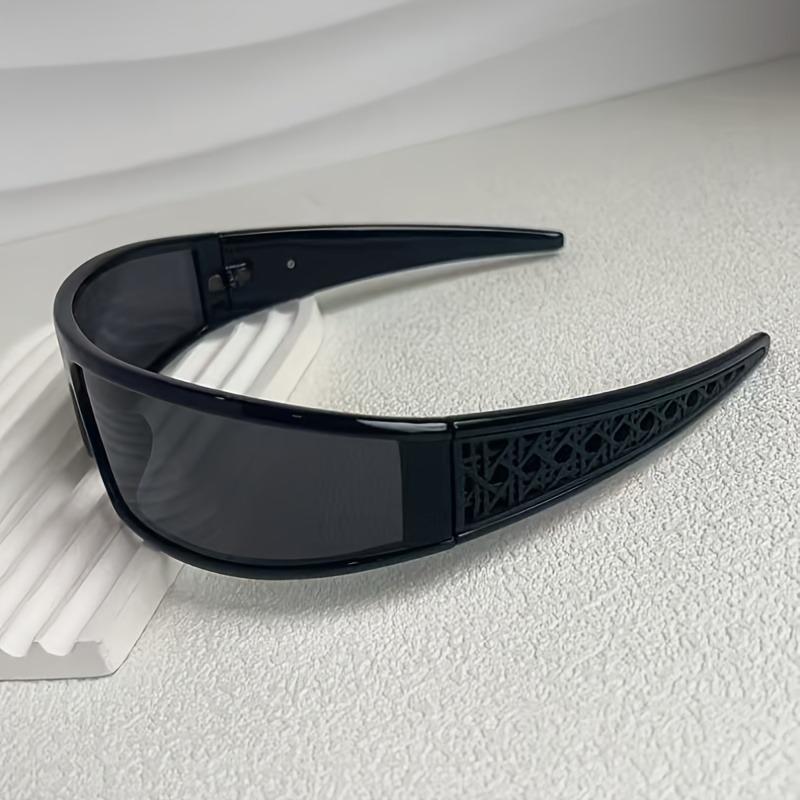 Футуристические черные очки-ободок Y2K для женщин и мужчин Декоративные очки для повседневной одежды