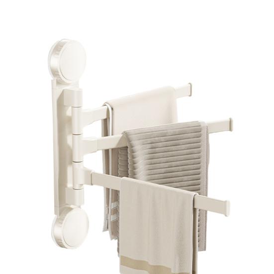 Towel Rack with Extended Pole 180-Degree Rotation Suction Cup Design Quick Installation Multi-Purpose Holder Wall Mounted Towel Hanger