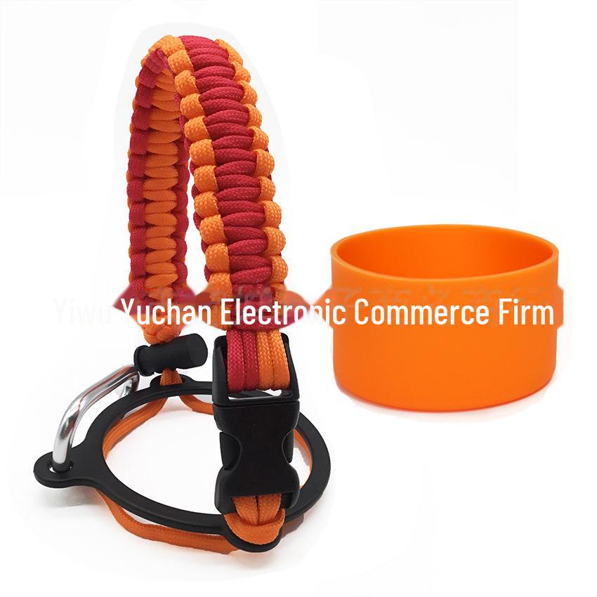 Top Thermos Cups with Silicone Non-Slip Sleeves, Hand-Woven Ropes, and Cup Handles