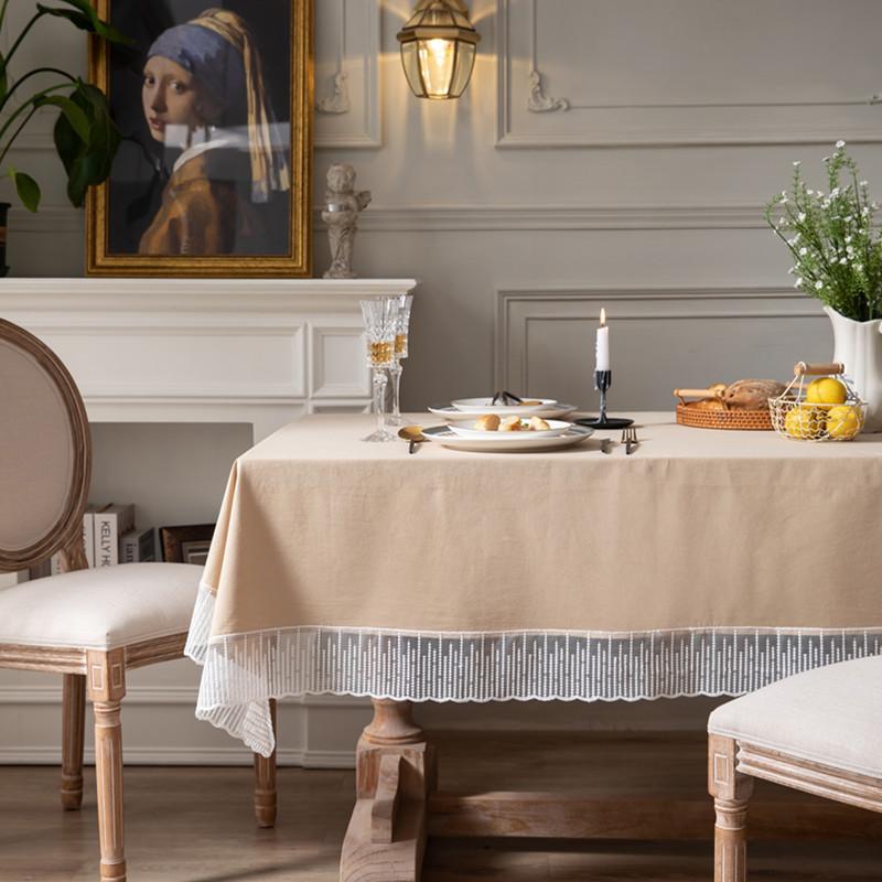 Однотонная кружевная скатерть Пылезащитная ткань для обеденного стола Кофейный стол Украшение рабочего стола Фотография Фон Скатерть