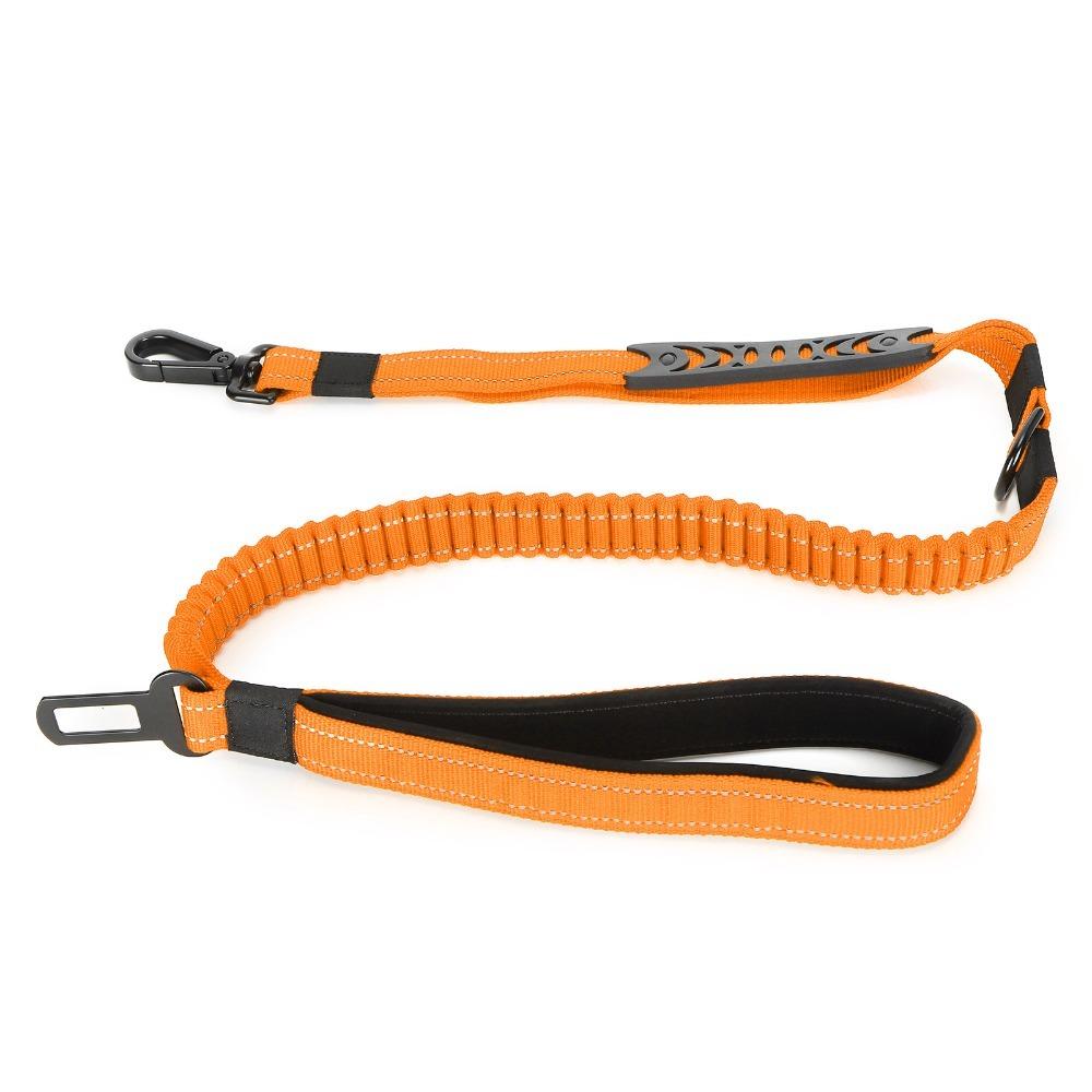 Multi Available Shades Dog Car Leash Stretchy Webbing Elastic Dog Lead Car Travel Use