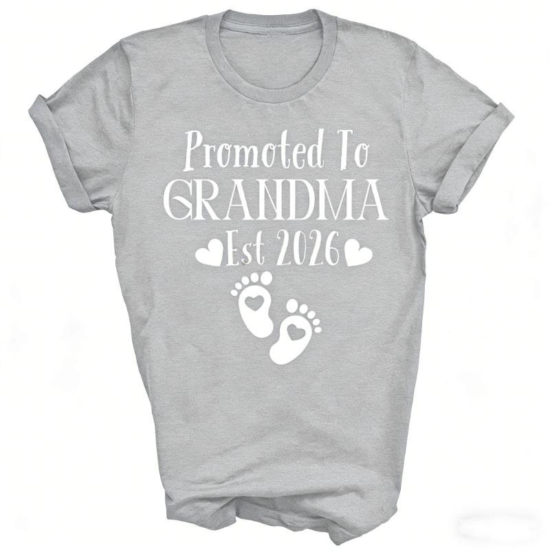 Funy Shirts Grandma Est 2026 Unisex Shirt Gift Simple Letters Graphic Tshirts Commuter Allmatch Casual Tops Tee Shirt Short Tee