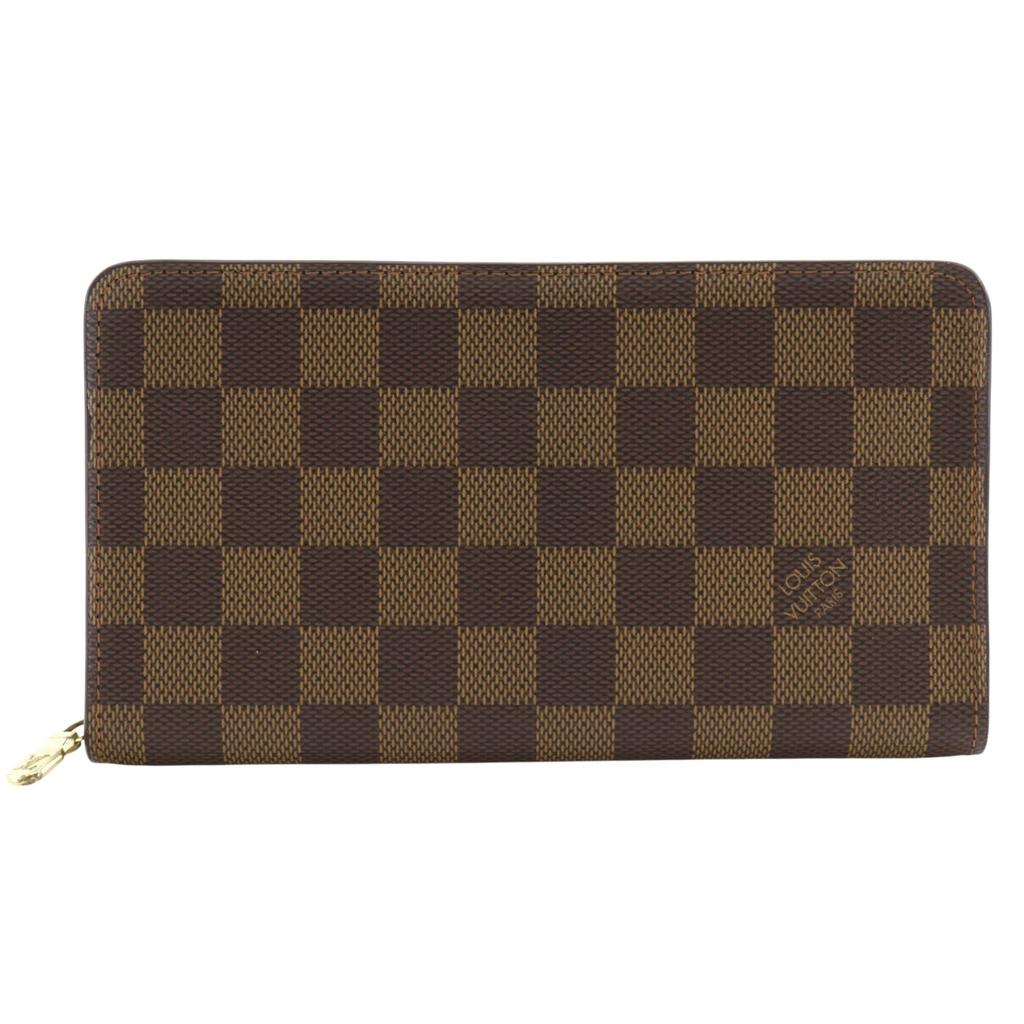 LOUIS VUITTON Portonet Zip Purse N61728 Zip Around Brown Damier canvas unisex Used