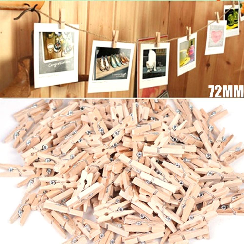 Office Natural DIY Party Wedding Wooden Photo Clips Clothespin Clothes Pegs Craft Decoration