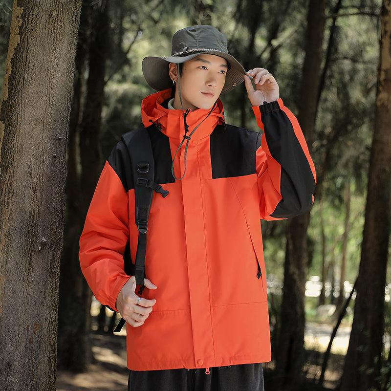 Winter Outdoor Jacket for Men and Women Three-in-one Two-piece Set Fleece Thickened Windproof Mountaineering Jacket
