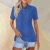 Women's Fashion Casual Lapel Short Sleeve Solid Color Shirt Women's Button Up Tops