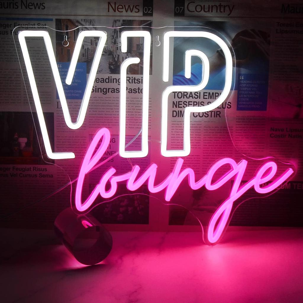 VIP Lounge Neon Signs Lights Led 5V USB Powered Wall Art Hanging Decor Neon Lamp for Business Club Bar Party VIP Room Birthday