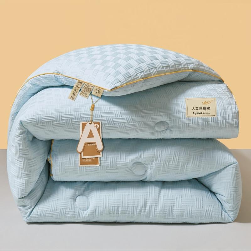 High Quality 2-in-1 Soybean Fiber Quilt with Zipper Autumn Winter Thickened Warm Comforter Grade A Queen Soft Double Bed Duvet