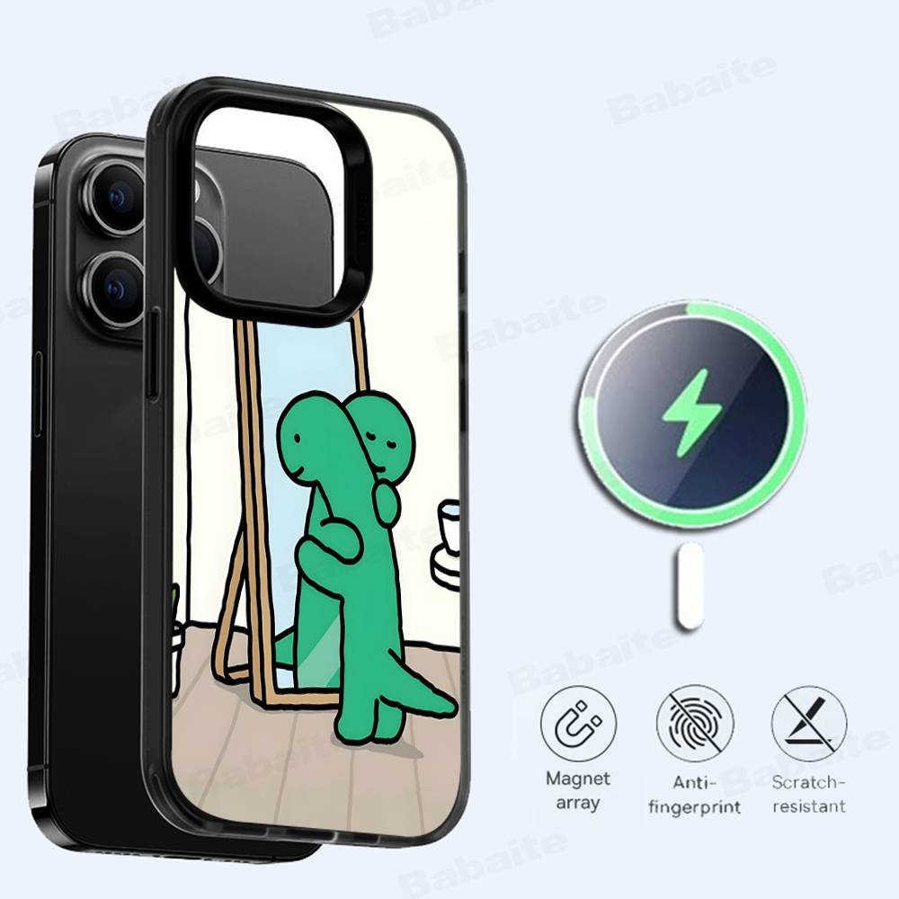 Милый Чехол для Телефона J-Jog-uman-s Динозавры Для iPhone 17 Air 16 15 14 13 12 11 Pro Max Plus Для Беспроводной Зарядки MagSafe Чехол
