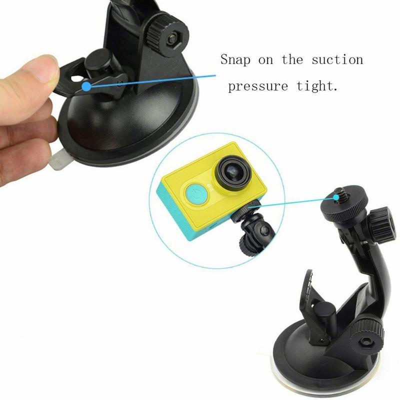 Glass Suction cup action camera sport Cam Tripod Mount for car record holder stand Bracket for gopro hero8 7 6 5 yi2 accessories
