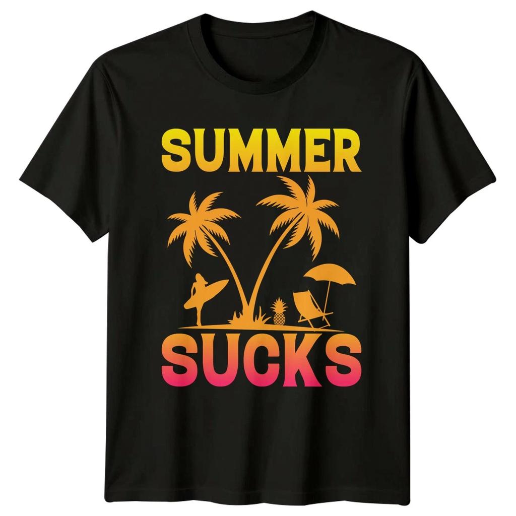 Summer Sucks Summer Hater T-Shirt Beach Life Anti Summer Humor Sarcastic