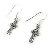 [N0035] - Silver 'Celtic Cross' Earrings