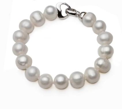100% Real Natural Near Round Pearl Bracelet for Women,Fashion White Freshwater Pearl Bracelet Girl Birthday Gift
