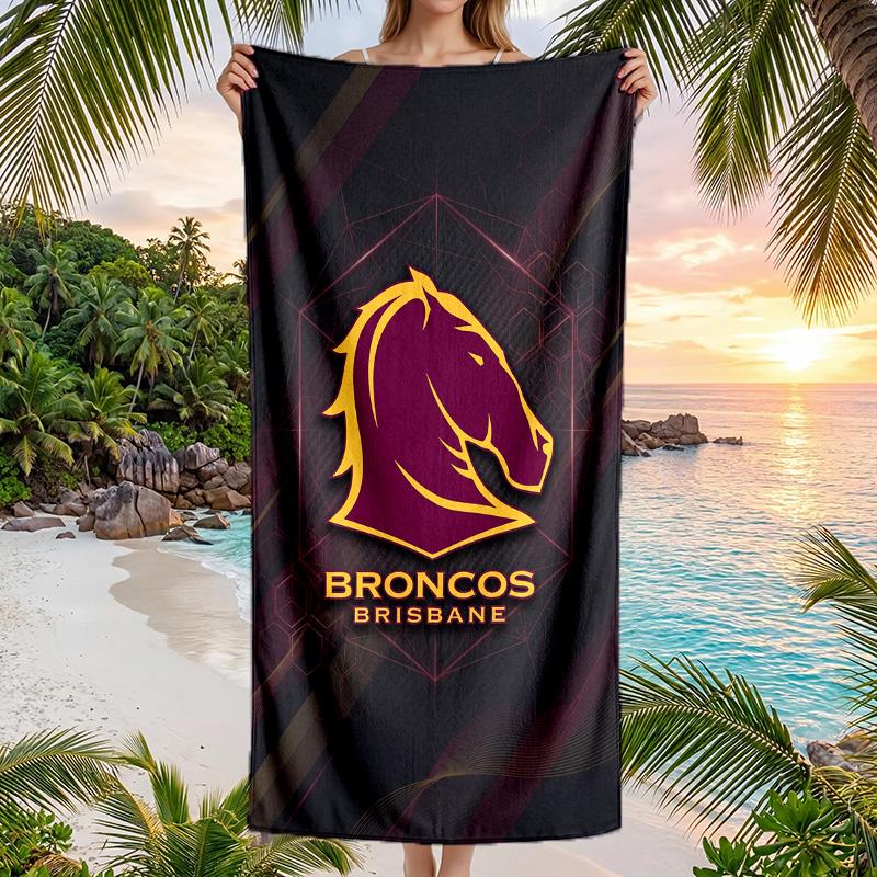 Модное пляжное полотенце Brisbane Broncos, портативное, мягкое, быстросохнущее, для плавания, кемпинга, отпуска