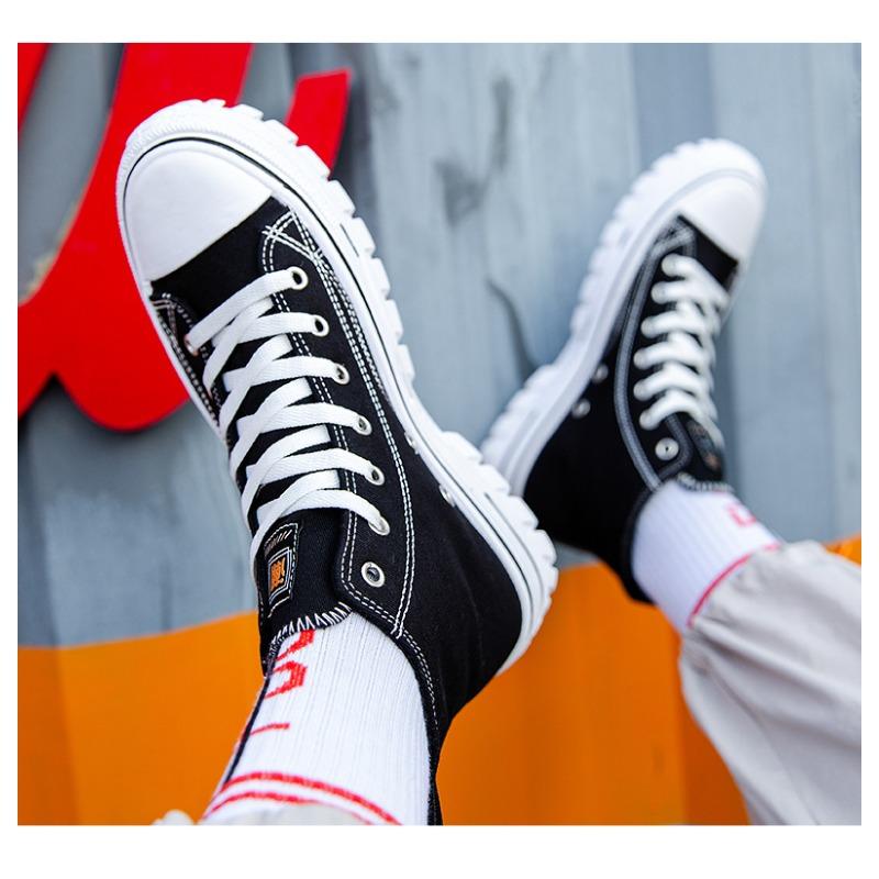 Модные универсальные мужские высокие парусиновые туфли, дышащие удобные кроссовки, повседневная обувь, прогулочная обувь, кроссовки в стиле хип-хоп для подростков