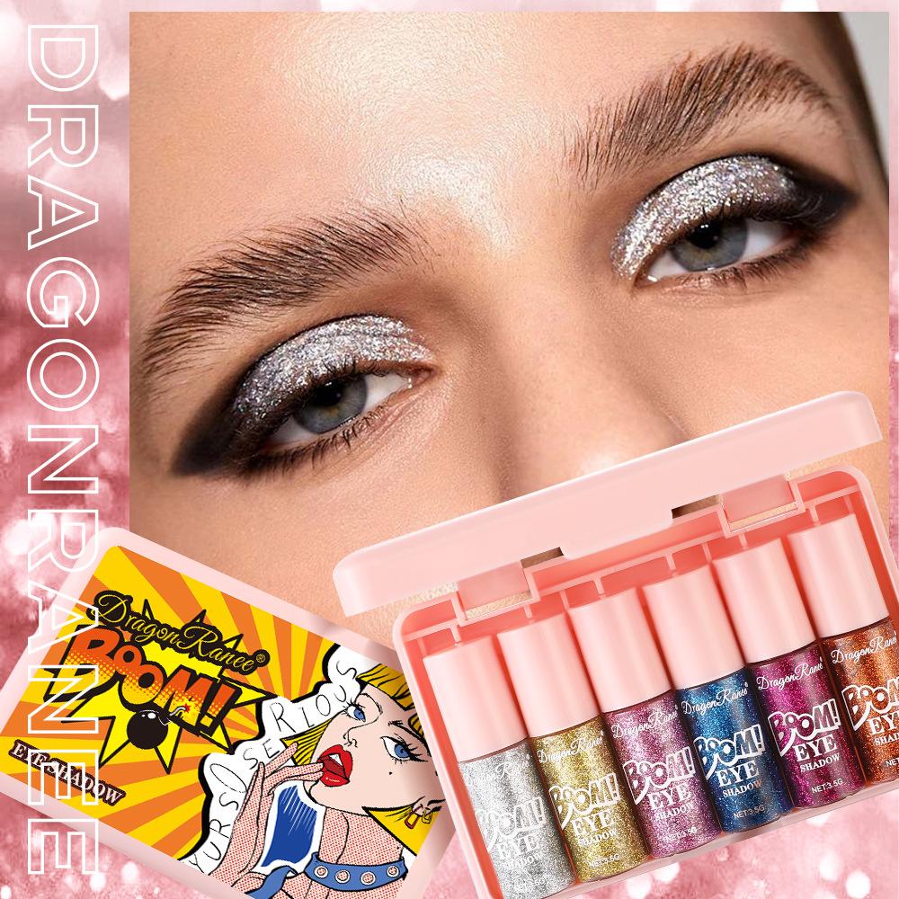 Жидкие тени для век Глиттер Пудра Мелкий глиттер Перламутровый Бриллиантовый Блестящий глиттер Золотистый Оттенок для век Жидкий глиттер Подводка для глаз Набор Коробка