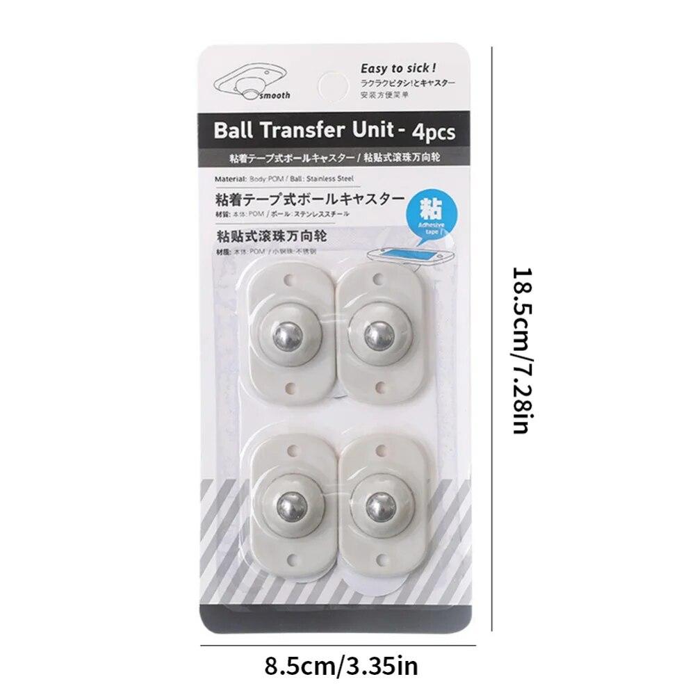 4 шт. набор, универсальный шкив, самоклеящиеся роликовые колеса, ящик для хранения мебели, липкий шкив, колеса шарикового типа, прилипающий шкив