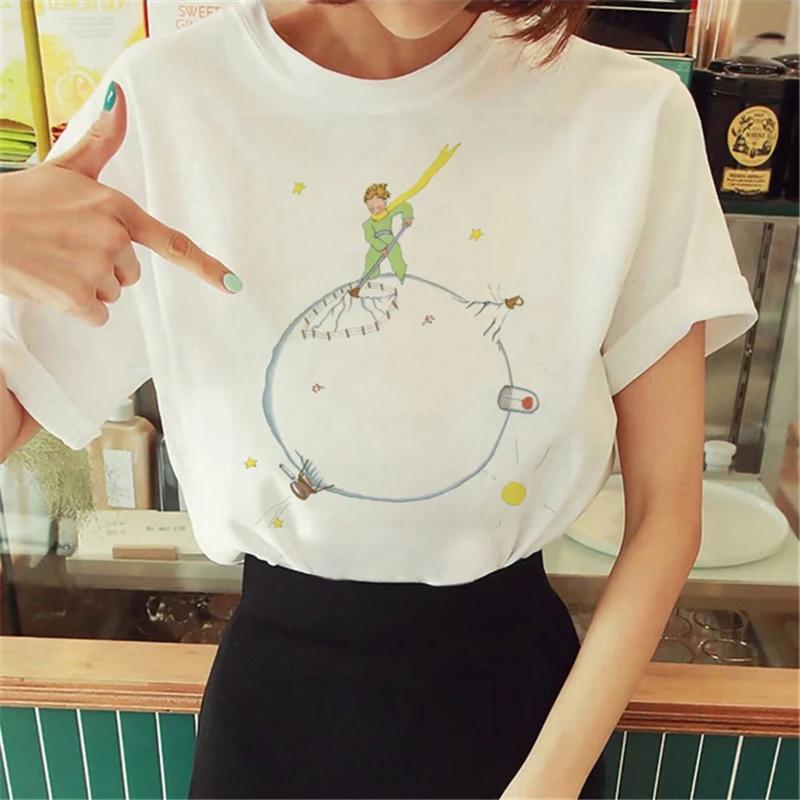T Shirt Anime Women's T-shirt Short Sleeve The Little Prince Tee Women Harajuku Tshirt Girl Clothing