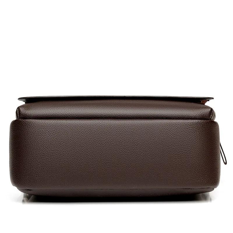 Messenger Shoulder Bag Men Leather Briefcase Casual Business Crossbody Handbag