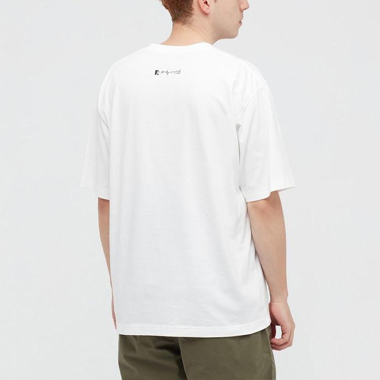 Uniqlo X Warhol X Kawamura Коллаборация Футболка с принтом с круглым вырезом с коротким рукавом Унисекс Топы Белый 438018-00