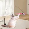 1/pc cat funny cat stick steel wire long pole feather cute cat toy kitten fishing  self-pleasure relief pet toy