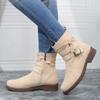 Осенне-зимняя обувь, ботильоны больших размеров, женские повседневные женские сапоги с боковой молнией и пряжкой в ​​стиле ретро в стиле ретро