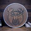 Викингский Щит с Оленем Настенное Искусство Нордический Дизайн с Оленем, Средневековый Деревянный Круглый Щит, Рустикальный Кельтский Воин Домашний Декор Подарок 60.96 см
