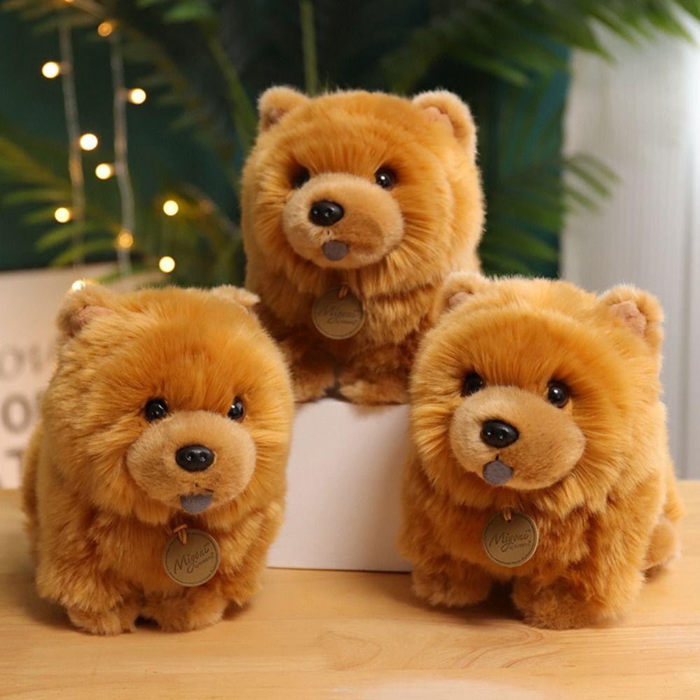 Home Decoration Animal Plush Toy Chow Chow Plush Toy Puppy Dog Stuffed Toy Lifelike Puppy Dog Doll