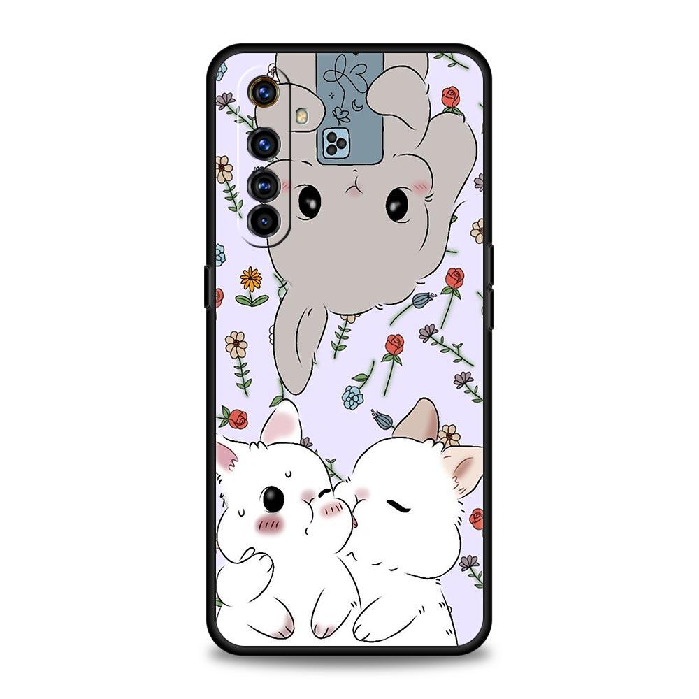 Милый разноцветный чехол-кролик для телефона Realme 12 11 10 9 8 5G 7 6 GT5 GT3 GT2 Pro C21 C11 C25 C35 Для Realme GT Neo 2 3 3T 5 Чехол