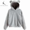 Winter Women's Hoodies Winter Women Long Sleeve Rabbit Ear Hood Sweatshirt Cute Plush Warm Casual Hoodie Tops