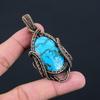 Beautiful Turquoise Gemstone Pure Copper Wire Wrapped Handmade Pendant Jewelry