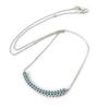 [N7164] - Silver Necklace 'Sissi' Turquoise Silver (rhodium Plated)