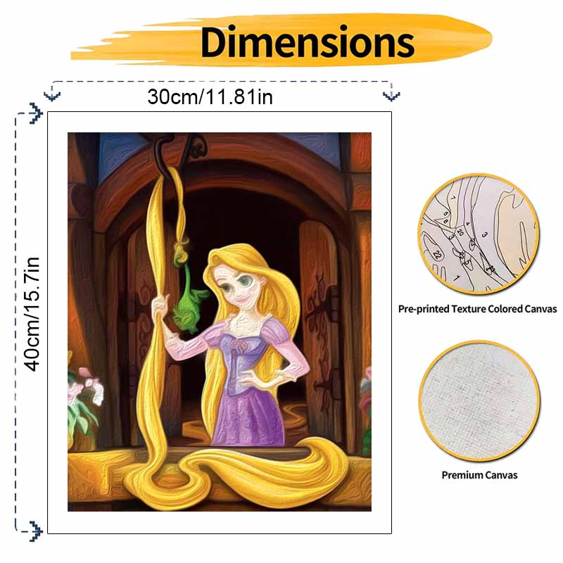 Disney Рапунцель из мультфильма «Запутанная история» DIY Масляная живопись Арт-набор для рисования Домашний Декор Стены Ручной работы Подарок для Дома Спальни Гостиной Декор Арт-подарок