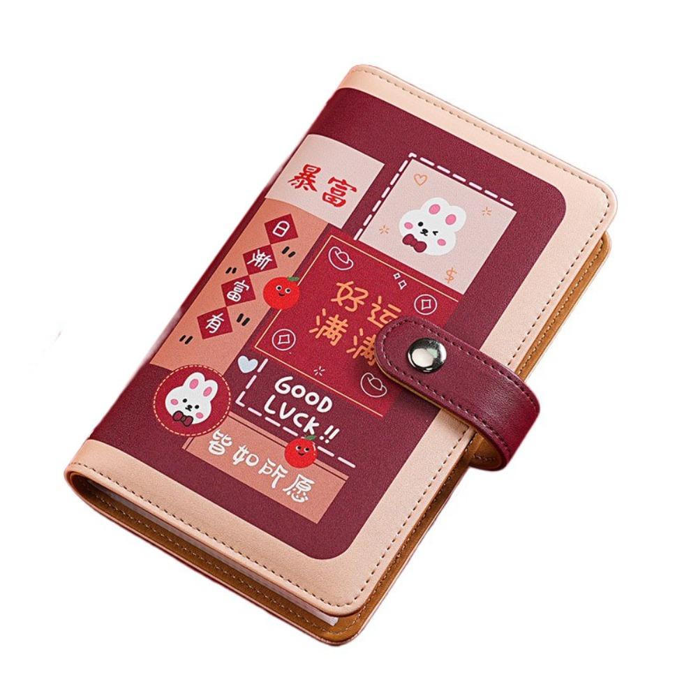 Portable Saving Money Binder PU Leather Account Book Cash Budget Binder New Year's Gift
