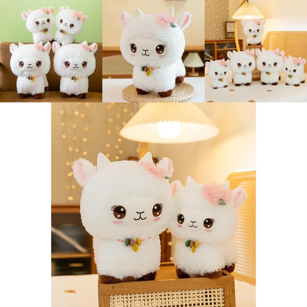 Adorable Short Plush Sheep Doll For Girls Perfect Birthday Gift And Wedding Decoration