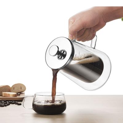 Кофеварка френч-пресс из боросиликатного стекла и нержавеющей стали с двойными стенками. Чайная утварь. Кофейная посуда. Аксессуары для бариста.