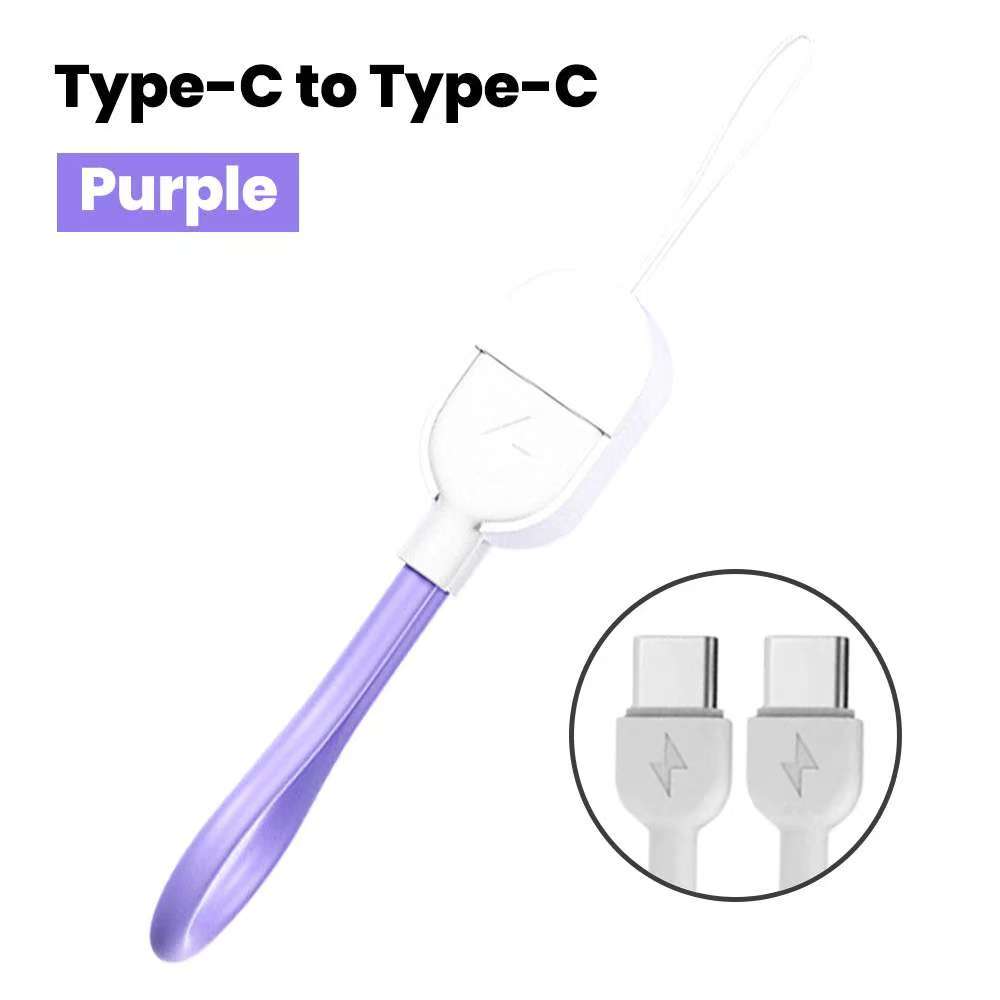 PD 20W/60W Cable Portable Keychain Short USB C to Type C Fast Charging Wire For Samsung Xiaomi iPhone 17 16 15 14 13 Support Data Transfer