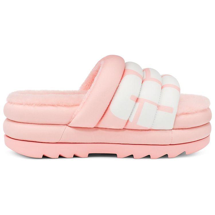 UGG Макси Слайд Логотип Розовый Гребешок (Женский) Женские кроссовки 1127067-PSLP