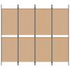 4 Panel Room Divider Beige 200 x 180 cm Fabric