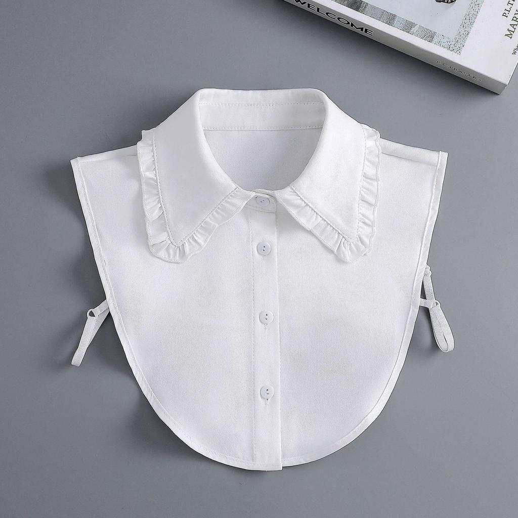 2023 Shirt Fake Collar Lace Black White Shirt Detachable Collar Suit Men Female Shirt Lapel Top Summer Thin Cool Fake Collar