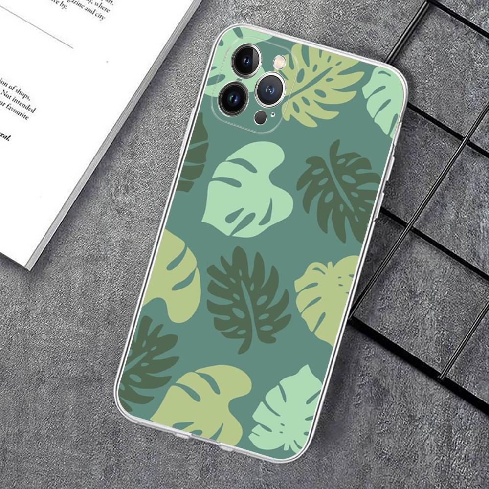 Чехол для телефона с листьями Монстеры, зеленый, для IPhone 14 11 12 13 Mini Pro XS Max, чехол 6 7 8 Plus X XR SE 2020 Funda Shell