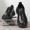 Autumn 2024 New Men's Business Waterproof Black Leather Shoes Chef Shoes Men's Korean Version Versatile Platform Work Shoes