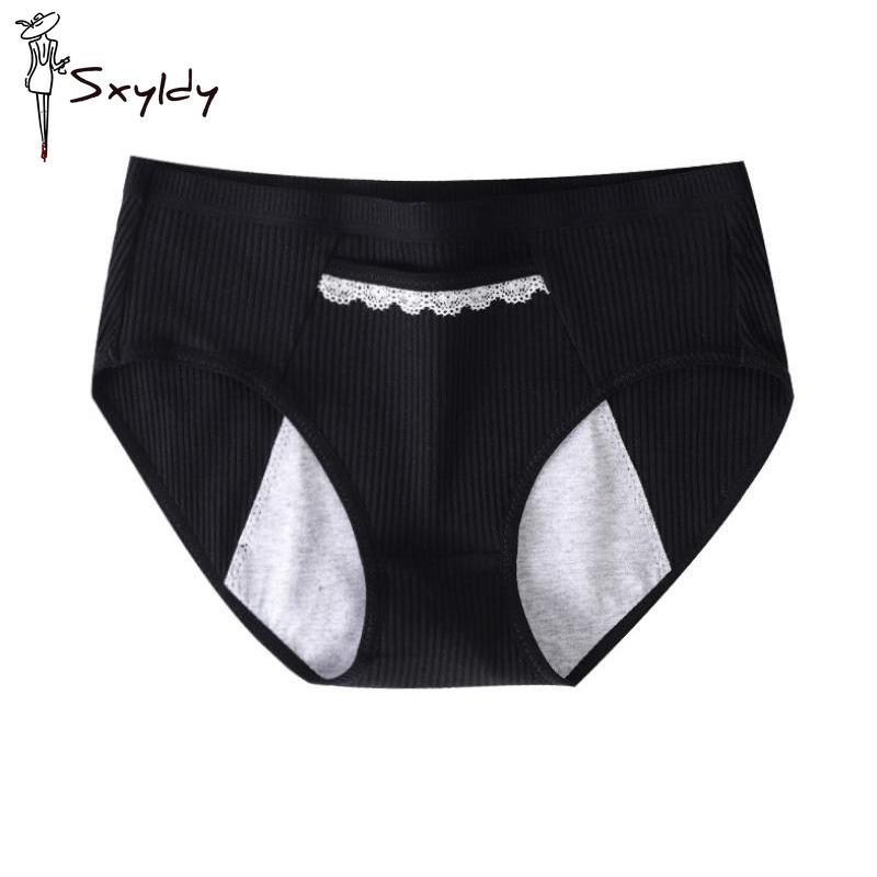 Женские японские хлопковые треугольные трусы большого размера с карманами для предотвращения менструальных выделений