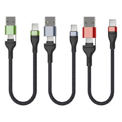 Шнур для быстрой зарядки USB+USB C на Type C 60 Вт Power Delivery 35 см Плетеный кабель для Power Case Аксессуары для мобильного телефона